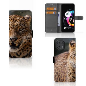 Motorola Edge 20 Lite Telefoonhoesje met Pasjes Luipaard