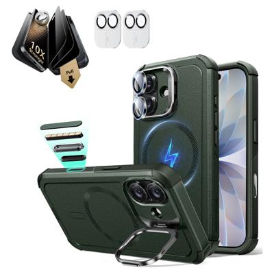 iPhone 17 Bundle Cyber Tough Magnetic Case (Stash Stand) and Armorite Pro Privacy Screen Protector - Olive Green iPhone 17 Bundle Cyber Tough Magnetic Case (Stash Stand) and Armorite Pro Privacy Screen Protector - Olive Green