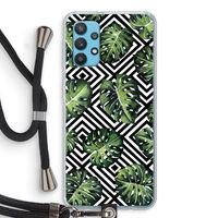 Geometrische jungle: Samsung Galaxy A32 4G Transparant Hoesje met koord