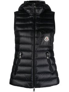 Moncler gilet matelassé à logo imprimé - Noir