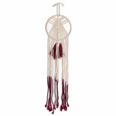 Macramé Cirkel en Boom Rood/Wit - 70 cm