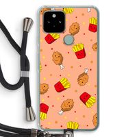 Chicken 'n Fries: Pixel 5 Transparant Hoesje met koord