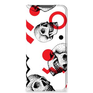 Mobiel BookCase OPPO A96 | A76 Skull Red