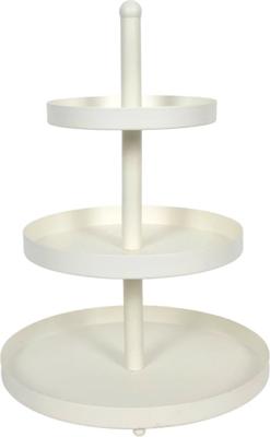 Cookinglife Etagère metaal wit ø 15, 20 & 25 cm - 3-laags - 35 cm hoog