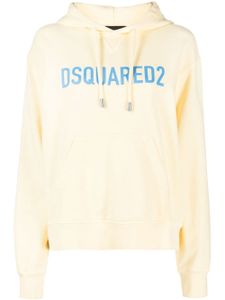 DSQUARED2 hoodie en coton à lien de resserrage - Jaune