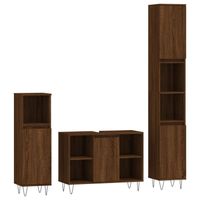 The Living Store Badkamermeubelset Bruineiken - - 190 cm hoog