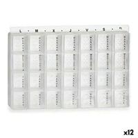 Wekelijkse Pillenhouder Berilo Transparant Plastic 11 x 2,5 x 17 cm 17 x 2,5 x 11 cm (12 Stuks)
