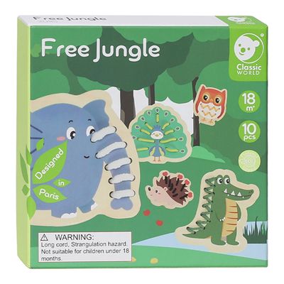 Classic World world rijgpuzzel jungle, 10dlg.