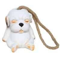 Gerimport Deurstop Hond - wit - beton - 13 x 13 x 15 cm - woonaccessoires - deurstopper