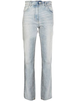 Courrèges jean droit à design à brides - Bleu