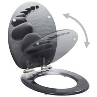 The Living Store Toiletbril - Stenen ontwerp - Soft-close - Geschikt voor meest voorkomende toiletmaten - MDF deksel - - thumbnail