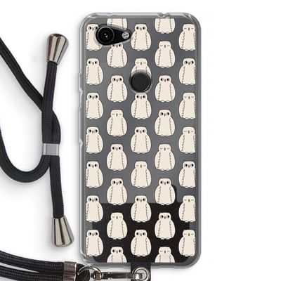 Uilen: Pixel 3a Transparant Hoesje met koord