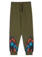 Marcelo Burlon County Of Milan Kids pantalon de jogging à imprimé ailes - Vert - thumbnail