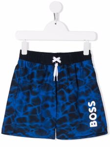 BOSS Kidswear short de bain à logo imprimé - Bleu