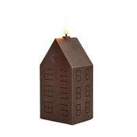 Kaars huisje wax 3d vlam 5x6x15 cm brons Anna's Collection - Annas collection
