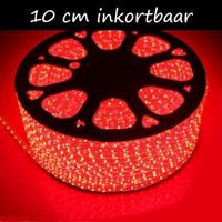 LED Strip 230 Volt - Inkortbaar per 10 cm - Rood - Dimbaar - IP65