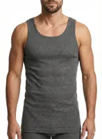 Heren hemd antraciet - Katoenen onderhemd - Singlet grijs - XXL - Antracite - XXL - XXL - XXL - XXL - XXL - XXL - XXL - XXL - XXL - XXL -