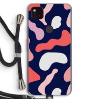 Memphis Shapes Pink: Pixel 4a 5G Transparant Hoesje met koord