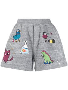 DSQUARED2 short de sport à imprimé graphique - Gris