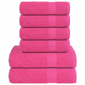VidaXL 12-delige handdoekenset 360 g/m² 100% katoen roze
