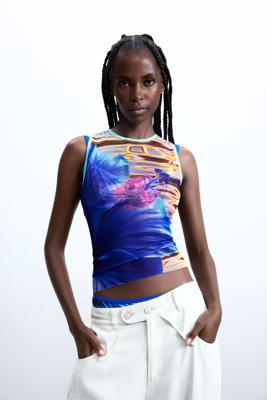 Bloemenwater t-shirt - BLUE - S