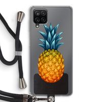 Grote ananas: Samsung Galaxy A12 Transparant Hoesje met koord