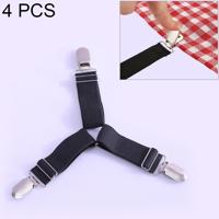 4-delige verstelbare Bedspread tafelkleed gordijn Sofa Cover houder Tent metaal vaste Clips (zwart)