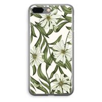 Wit bloemenpatroon: iPhone 8 Plus Transparant Hoesje