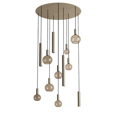 Hanglamp Riva rond 12 lichts quartz