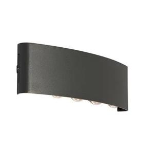 QAZQA Buiten wandlamp donkergrijs incl. LED 10-lichts IP54 - Silly