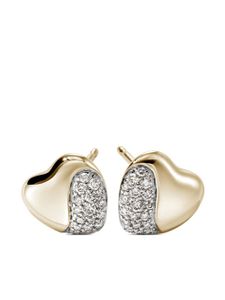 John Hardy boucles d'oreilles Pebble Heart en or 14ct