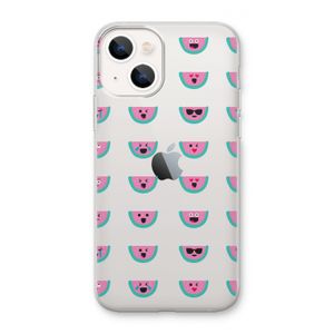 Smiley watermeloenprint: iPhone 13 mini Transparant Hoesje