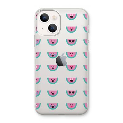 Smiley watermeloenprint: iPhone 13 mini Transparant Hoesje