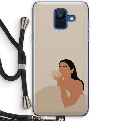 Fresh coffee: Samsung Galaxy A6 (2018) Transparant Hoesje met koord