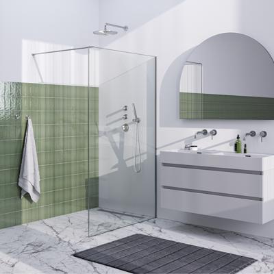 Inloopdouche Brauer Frame Set 1 Helder Glas 120x200 Met Muurprofiel En Lijst Rondom RVS Geborsteld Brauer
