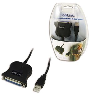 LogiLink USB 1.1 Aansluitkabel [1x USB 1.1 stekker A - 1x D-sub bus 25-polig] UA0054