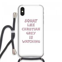 Christian Grey: iPhone XS Max Transparant Hoesje met koord