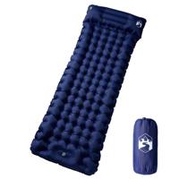 VidaXL Kampeermatras met kussen zelfopblazend 1-persoons marineblauw