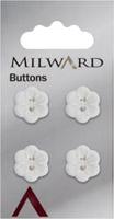 Milward Knoop Witte Bloem 15mm (4 stuks)