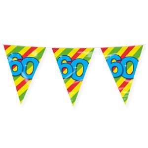 Paperdreams Verjaardag 60 jaar thema Vlaggetjes - Feestversiering - 10m - Folie - Dubbelzijdig   -