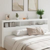 Hoofdbordkast met LED-verlichting 220x17x102 cm wit Hoofdbordkast met LED-verlichting 220x17x102 cm wit