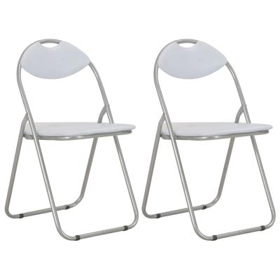 Eetkamerstoelen inklapbaar 2 st kunstleer wit