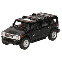 Modelauto Hummer H2 SUV zwart 12,5 cm - thumbnail