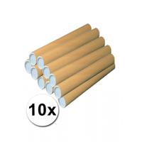 Poster koker van karton - 10x - 670 x 40 mm - Bruin - Verzendkokers - Voor A1 formaat papier