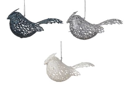 Vogel plastic l4b11h4 cm a3 IV kerst - Decoris