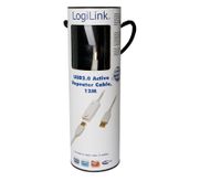 LogiLink USB-kabel USB 2.0 USB-A stekker, USB-A bus 12.00 m Wit Vergulde steekcontacten, UL gecertificeerd UA0092 - thumbnail