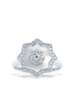 David Morris bague en or rose 18ct sertie de diamants et de nacre - Argent - thumbnail