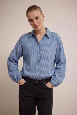 Tramontana Striped Blouse Rhinestones C02-19-301 Blouse 005020-midblue