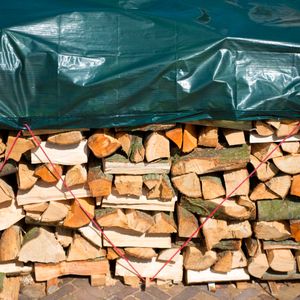 Nature brandhout afdekzeil 2x8 m pe groen