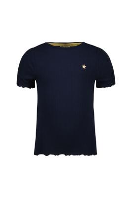 Like Flo zomer t-shirt meisjes - navy blauw - rib - Elise